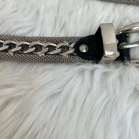 Vintage Silver Metal Belt Buckle Mesh Women Size M/L